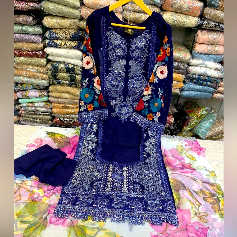 Medium size Pakistani and Indian style blue dress